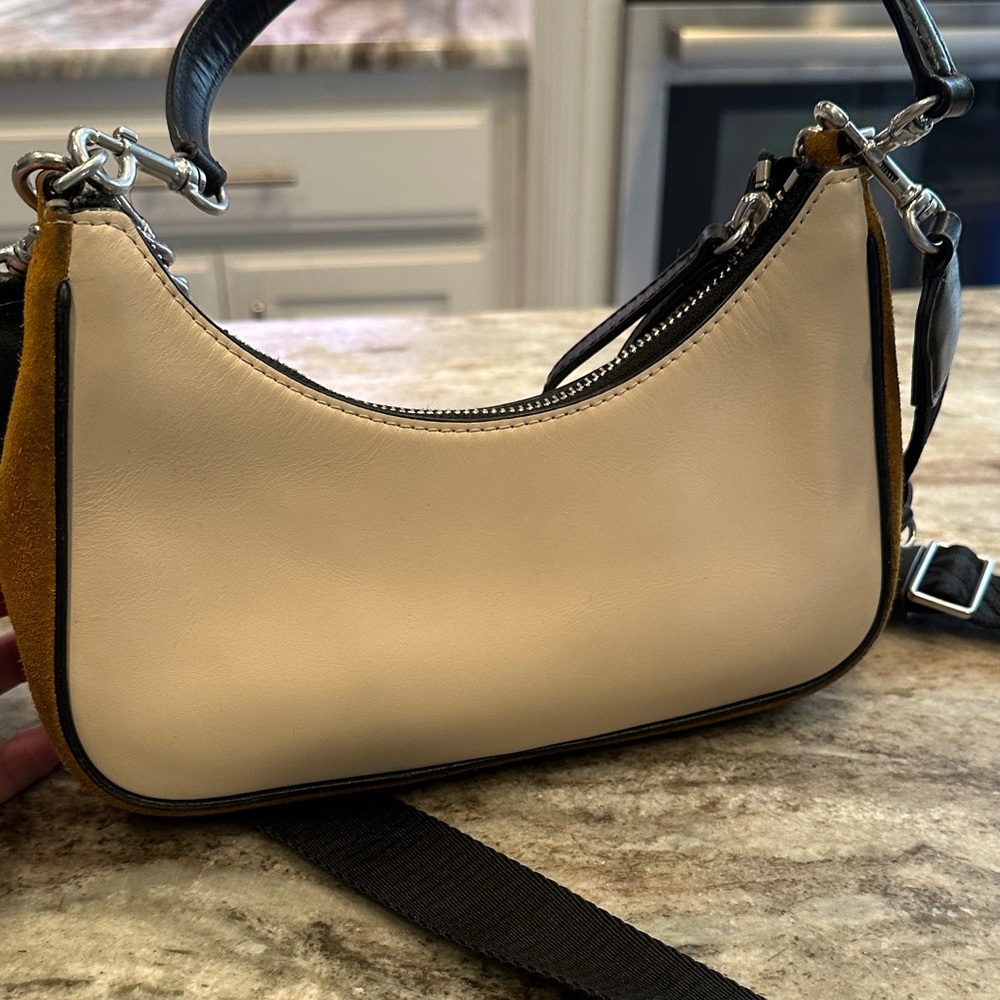 Tory Burch 151 Mercer Small Crescent Bag β Colorblock Leather + Suede - Picture 8 of 14